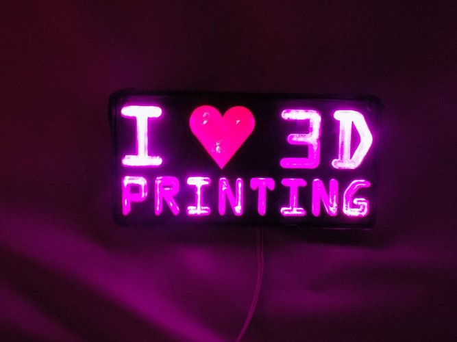 I <3 3D PRINTING LED Sign/Nightlight 3D Print 32251