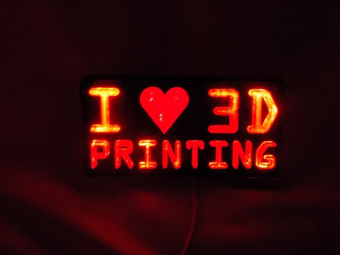 I <3 3D PRINTING LED Sign/Nightlight 3D Print 32252