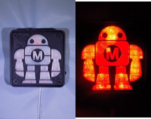 Maker Faire LED Robot sign/nightlight 3D Print 32255