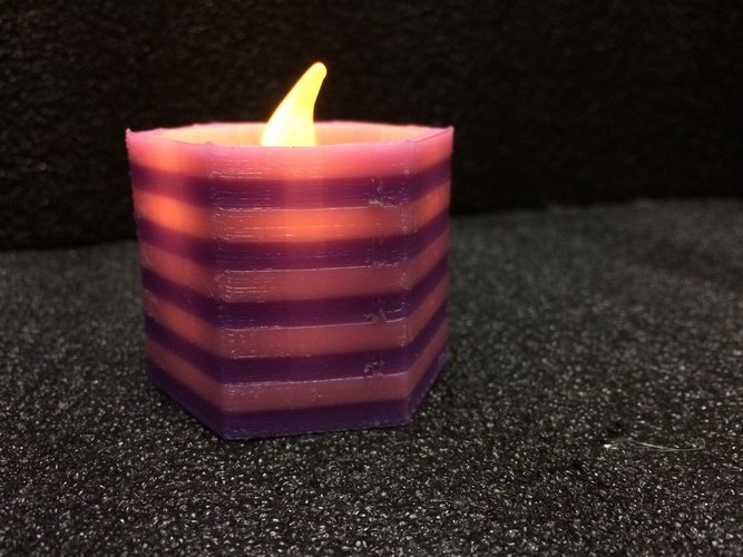40 mm Hex LED Candle Holder - Dual Extrusion 3D Print 32332