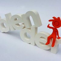 Small Big letters logo Blender + Blender guy 3D Printing 32468