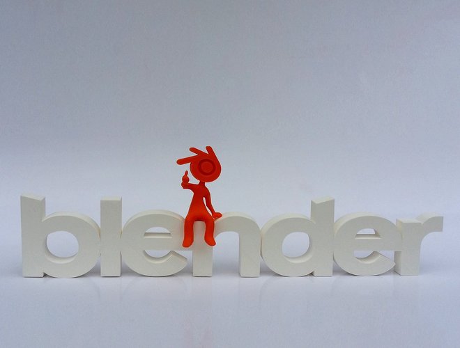 Big letters logo Blender + Blender guy 3D Print 32469