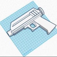 Small Star Wars Blaster with Light Saber Baenet 3D Printing 33817