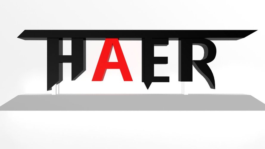 "Hater" Logotype stand 3D Print 33842 "Hater" Logotype stand 3D Print 33842
