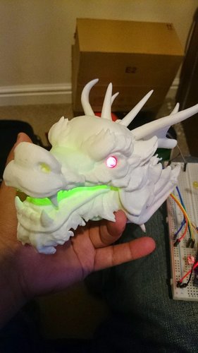 Dragon Head - With Glowing eyes and mouth (1) 3D Print 34392