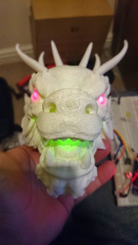 Dragon Head - With Glowing eyes and mouth (1) 3D Print 34393