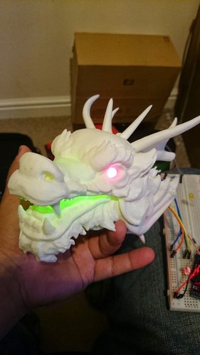 Dragon Head - With Glowing eyes and mouth (1) 3D Print 34395
