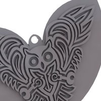 Small Celtic Owl - pendant/Keychain/earring  3D Printing 34403