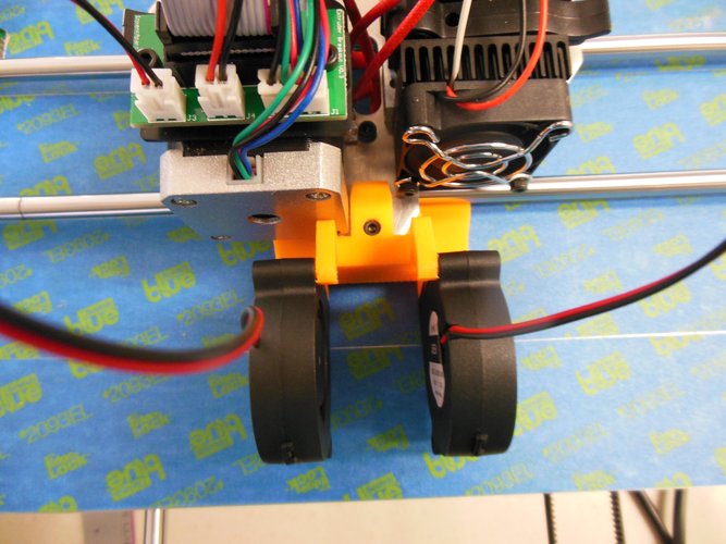 Rigidbot dual cooling fan mount 3D Print 34688