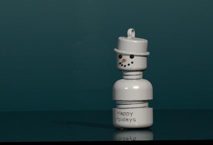 #MakerBotOrnaments ,Snowy the springy snowman 3D Print 34923