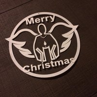 Small Merry Christmas angel on triple d3 foil 3D Printing 35252