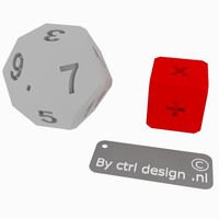 Small  math practice dice 3D Printing 35299