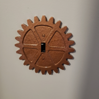 Small Steampunk Light Switch Cover - Gear with Spokes 3D Printing 354692
