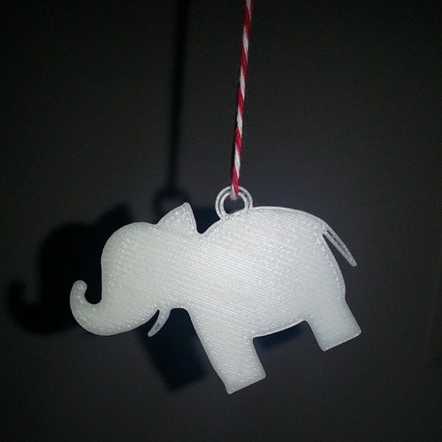 White Elephant Gift Tag 3D Print 35470