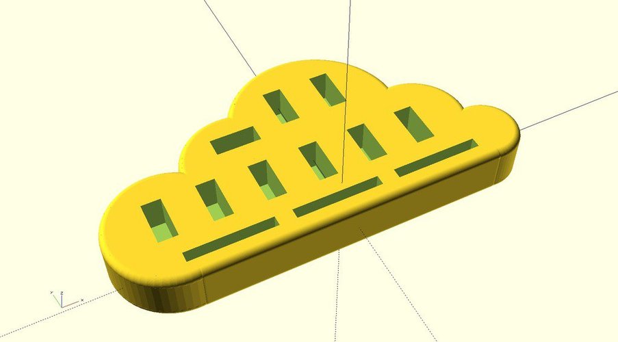 Ekobots - Cloud Storage - USB device holder. 3D Print 35585