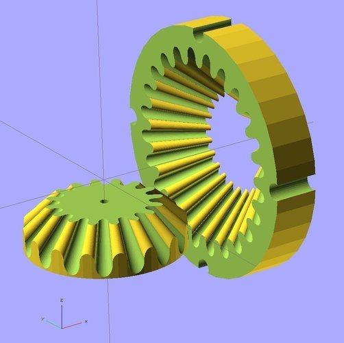 Ekobots - Bevel gear generator. 3D Print 35633