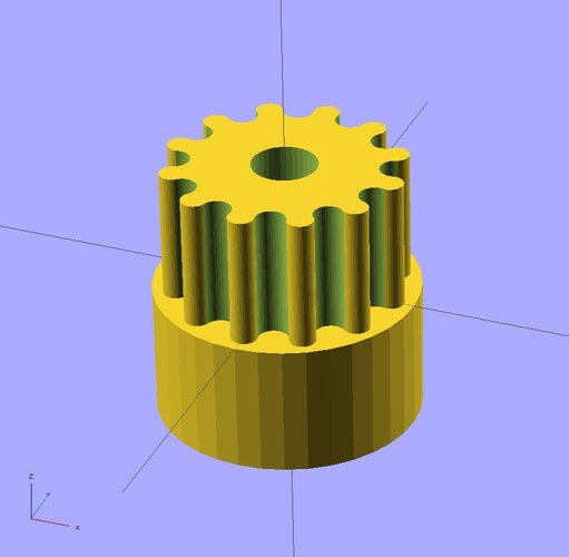 Ekobots - Gear generator cylindrical tooth 3D Print 35638