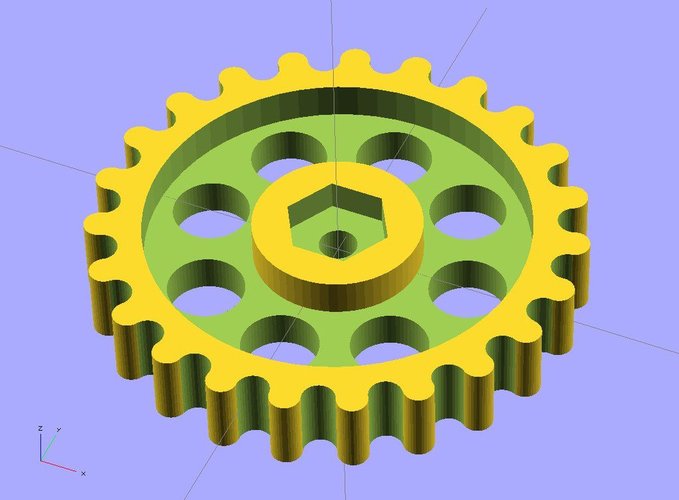 Ekobots - Gear generator cylindrical tooth 3D Print 35639
