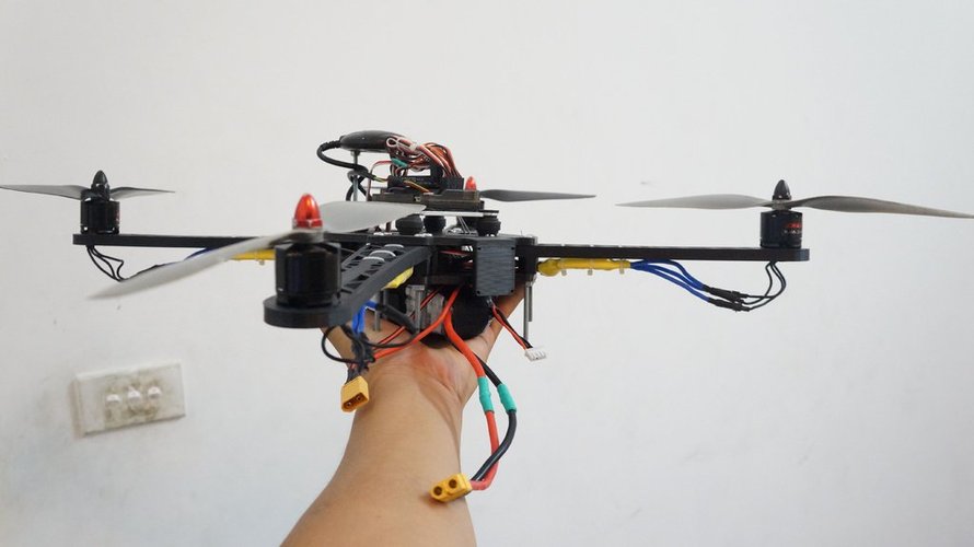 Handsome Quadcopter size 450 (for small 20x15x15cm 3d printer) 3D Print 37280