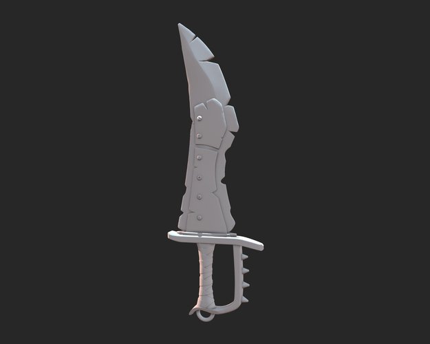 Stylized sword keyring 3D Print 37332