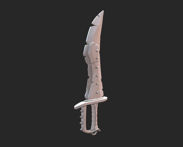 Stylized sword keyring 3D Print 37333