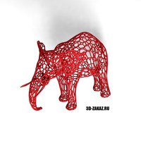 Small Tired Red Elephant style Voronoi 3D Printing 37609