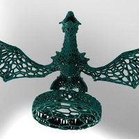 Small Dragon with a circle in stile Voronoi  3D Printing 37679