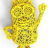 Small Happy Minion in stile Voronoi 3D Printing 37691