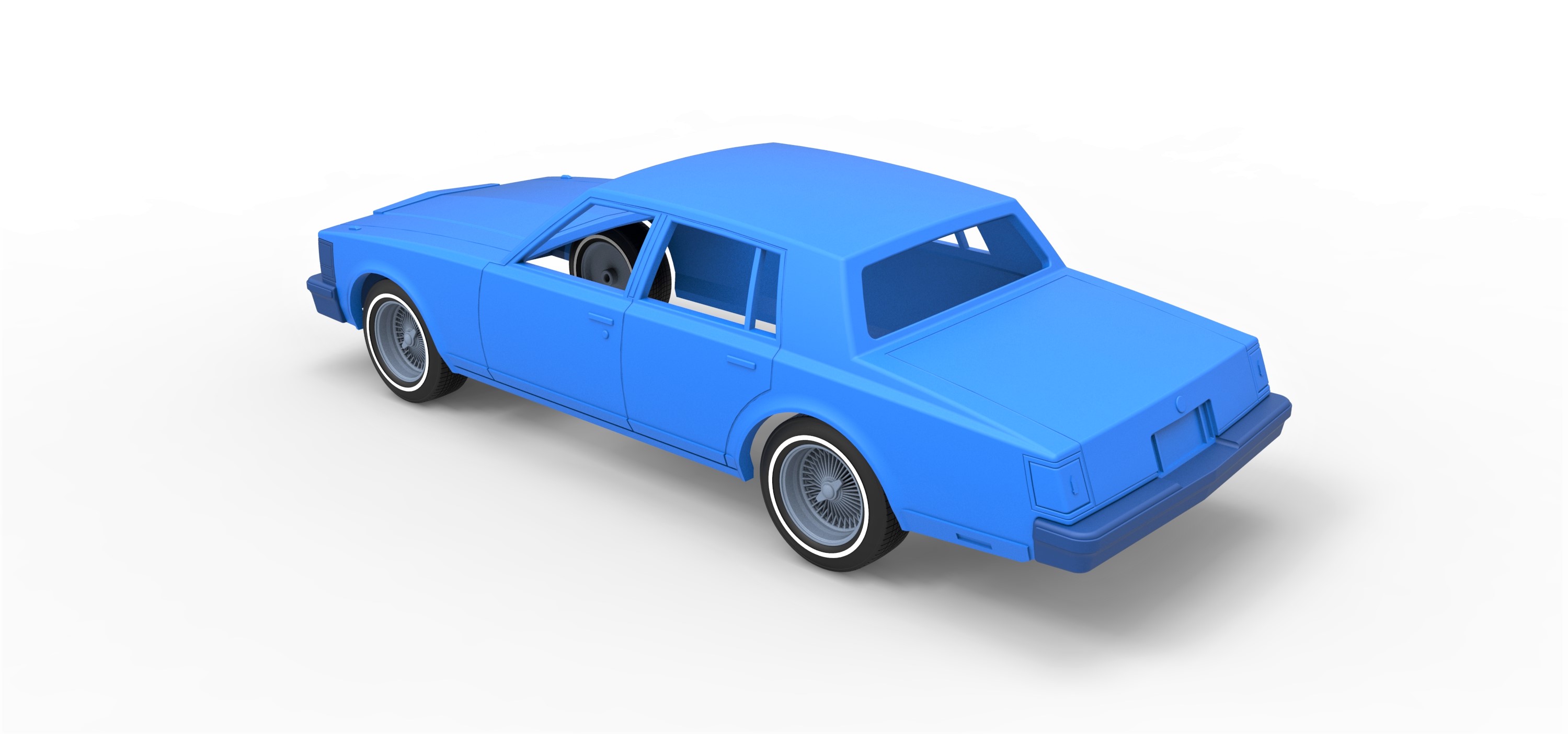 Diecast shell Cadillac Seville 1979 4 doors 1:25 3D Print 378636 Diecast shell Cadillac Seville 1979 4 doors 1:25 3D Print 378636