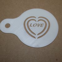 Small love Coffee Decoration  Template  0.5mm 3D Printing 38136