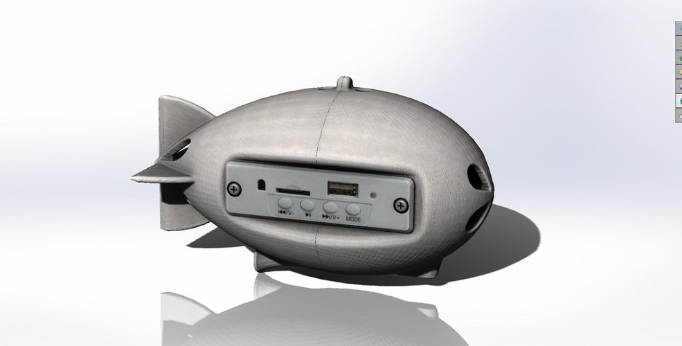 Zeppelin Hindenburg Mp3 Player & Speaker 3D Print 38235