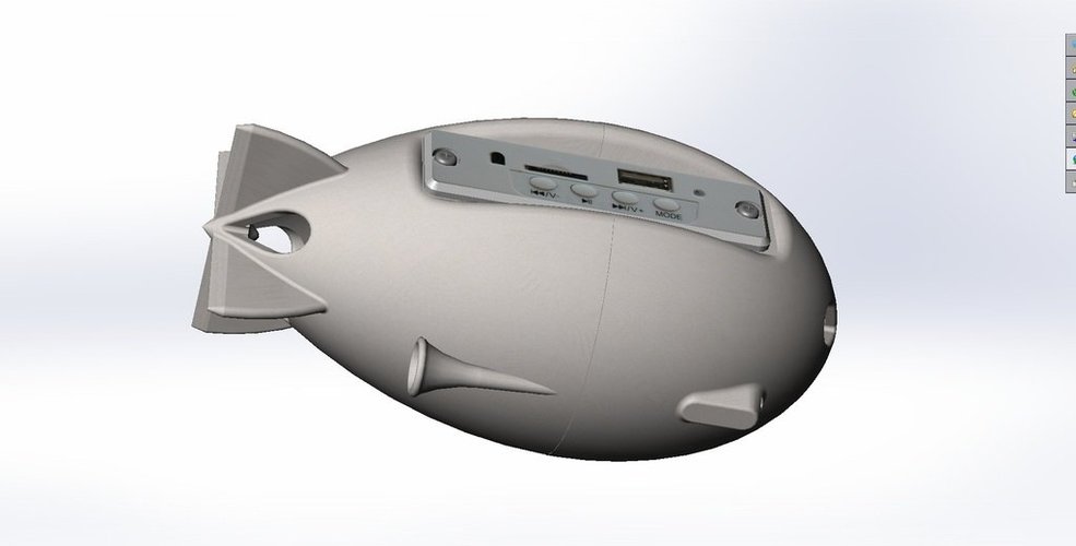 Zeppelin Hindenburg Mp3 Player & Speaker 3D Print 38240