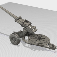 Small L118 light gun 1/72 scale model 3D Printing 383100