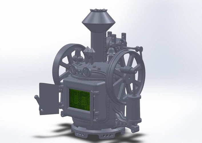 Steampunk digital clock 3D Print 38399