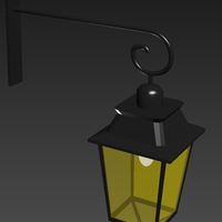 Small Medieval street Lamp 3D Printing 39043
