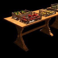 Small A fruit market / table 3D Printing 39062