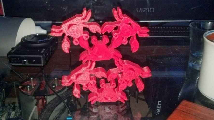 Stackable Happy Crab 3D Print 39217