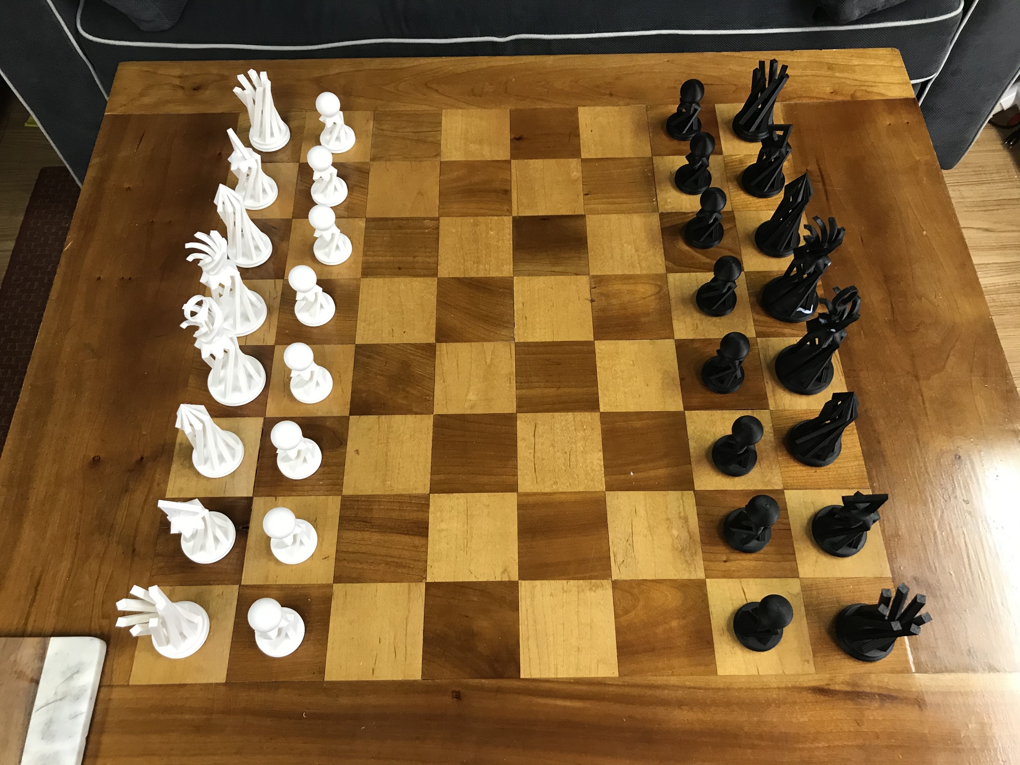 Chess set derivative with jigsaw chessboard by jwrm22 - Thingiverse