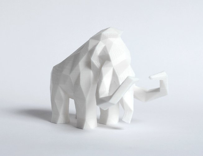 Low Poly Mammoth 3D Print 40142