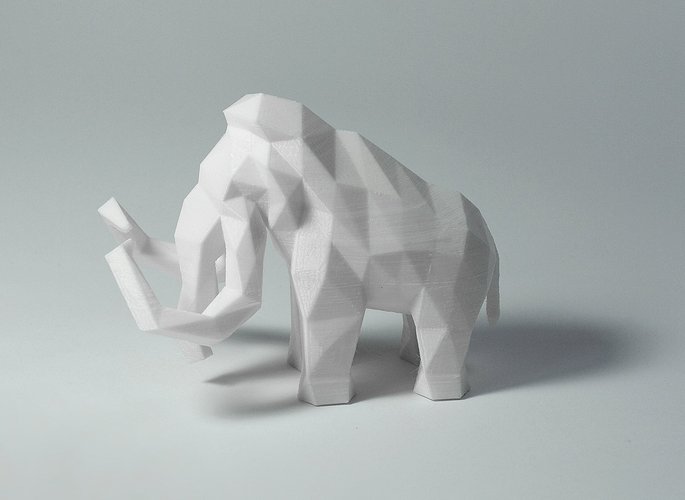 Low Poly Mammoth 3D Print 40143