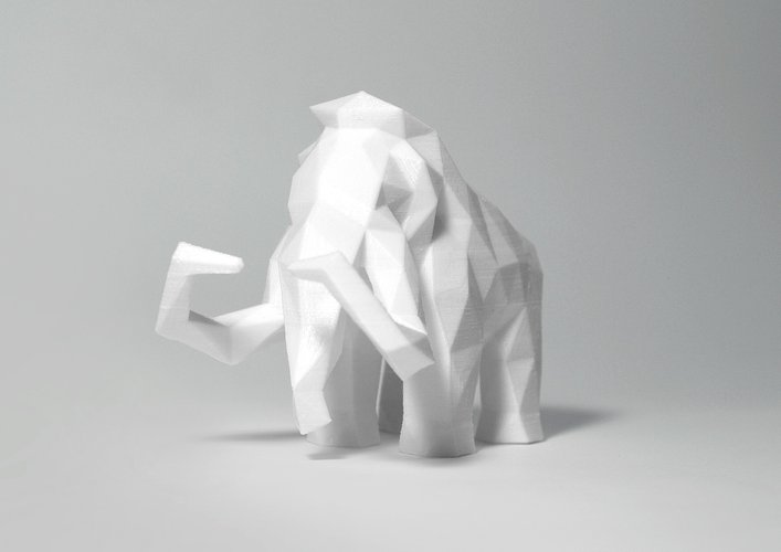 Low Poly Mammoth 3D Print 40144