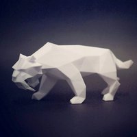 Small Low Poly Saber Toothed Tiger 3D Printing 40156