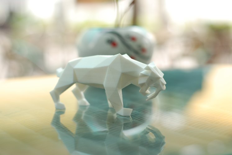 Low Poly Saber Toothed Tiger 3D Print 40159