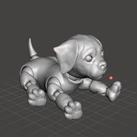 Small 3d Jointed Puppy Dog Lying Down 3D Printing 40439