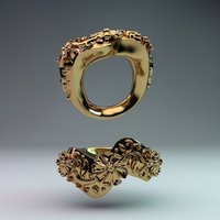 Small Floreal Ring 3D Printing 40521