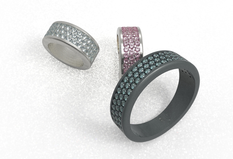 half way 3 raw wedding ring