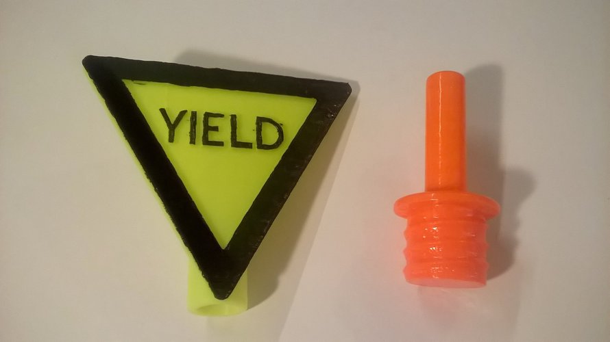 Yield Sign For Safety Cones 3D Print 41050 Yield Sign For Safety Cones 3D Print 41050