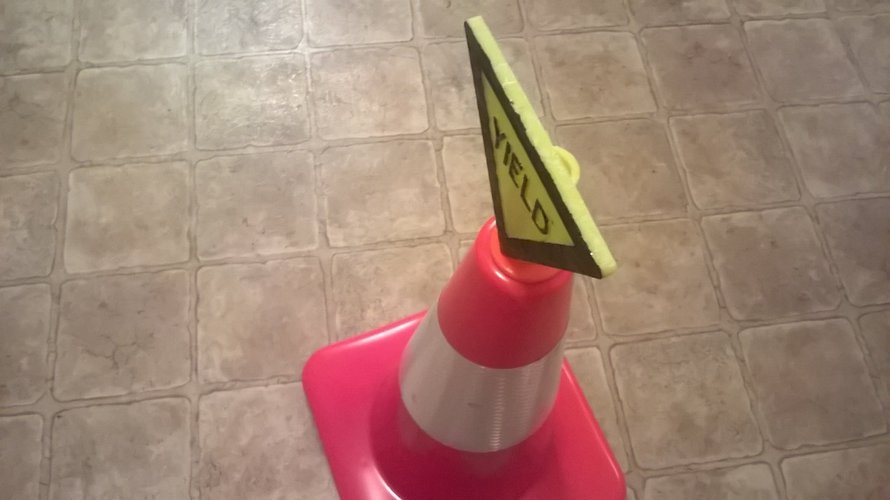 Yield Sign For Safety Cones 3D Print 41053 Yield Sign For Safety Cones 3D Print 41053