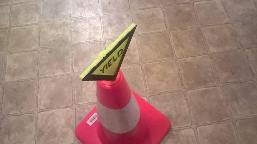 Yield Sign For Safety Cones 3D Print 41055 Yield Sign For Safety Cones 3D Print 41055