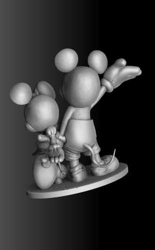 Mickey&Minnie together.STL. 3D Print 414174 Mickey&Minnie together.STL. 3D Print 414174